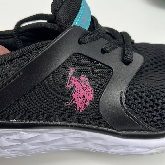 US Polo Association NW8110 Morale -M Black Sneaker Pink Turquoise Accents size 6 - Picture 9 of 11